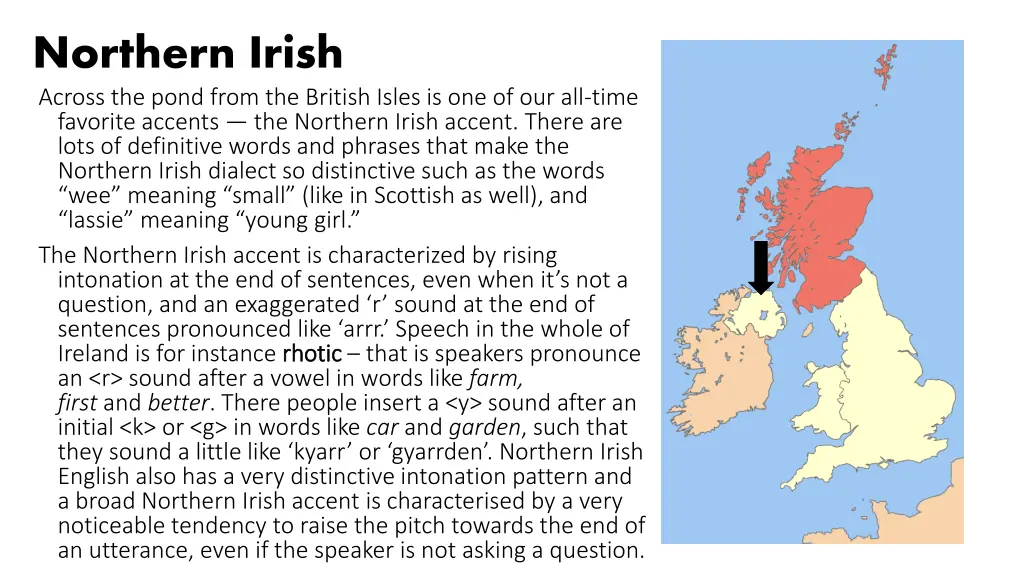 northern irish across the pond from the british