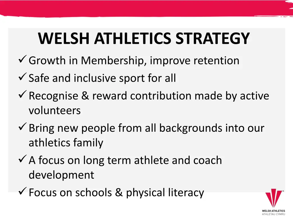 welsh athletics strategy growth in membership