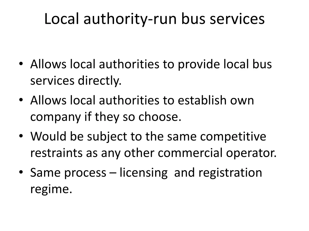 local authority run bus services