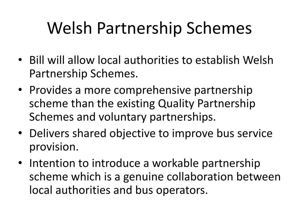 welsh partnership schemes