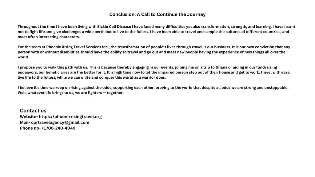 conclusion a call to continue the journey