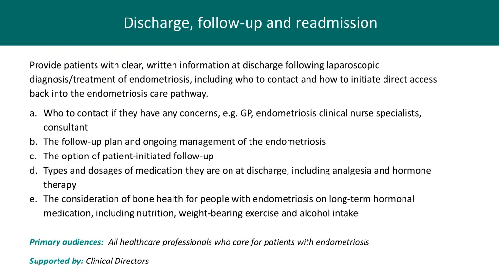 discharge follow up and readmission