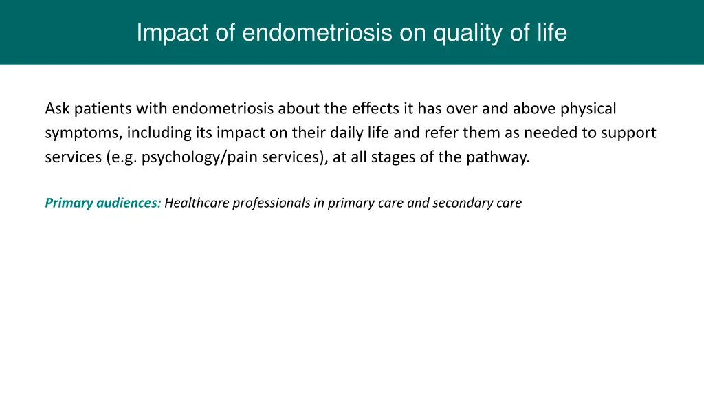 impact of endometriosis on quality of life