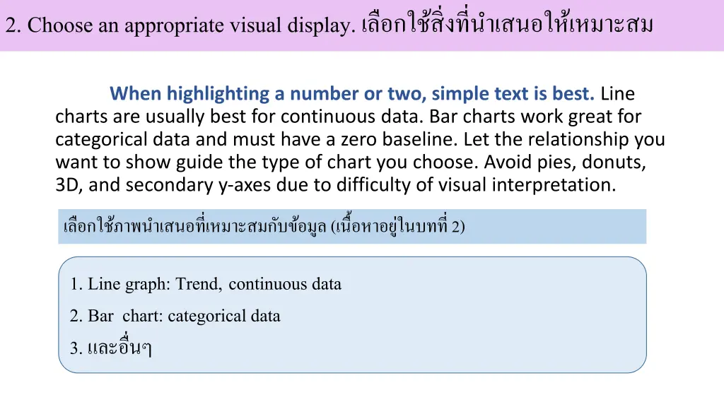 2 choose an appropriate visual display