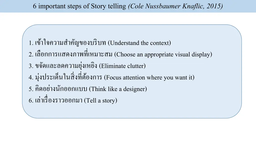 6 important steps of story telling cole