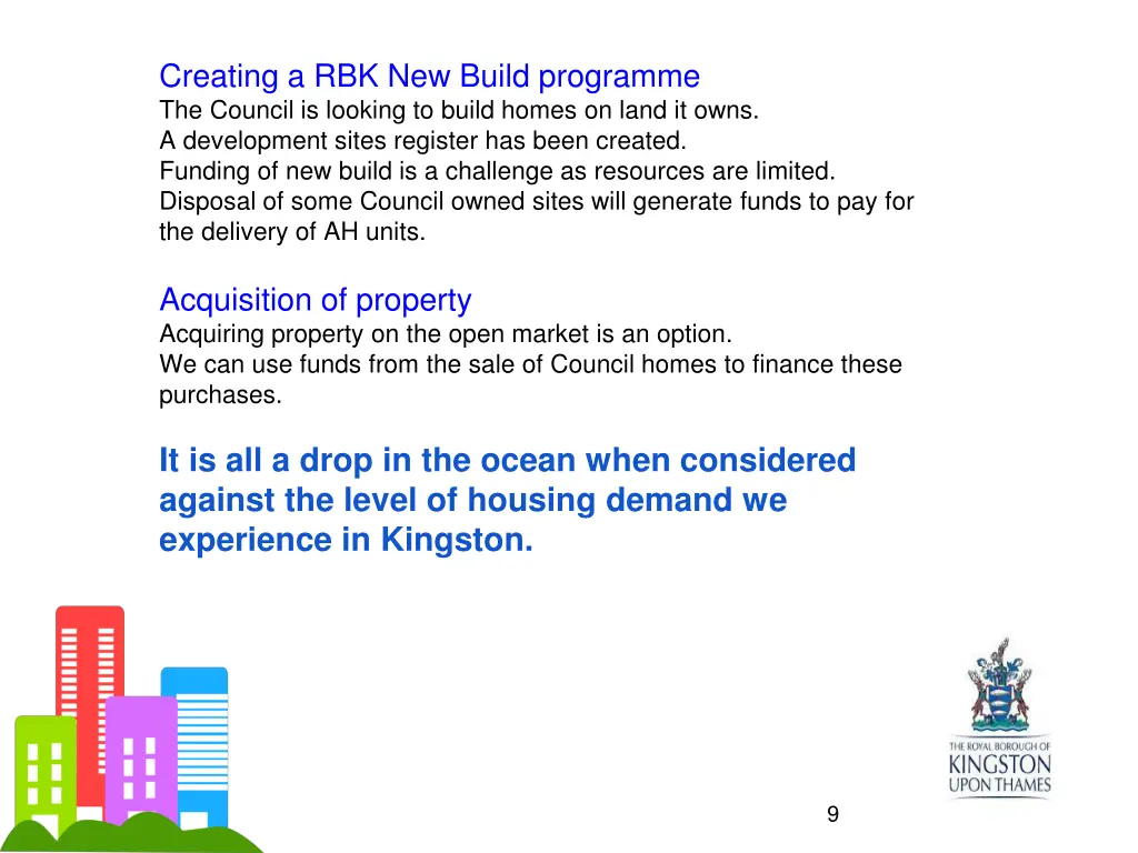 creating a rbk new build programme the council