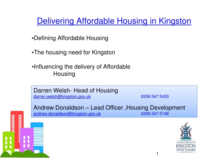 delivering affordable housing in kingston