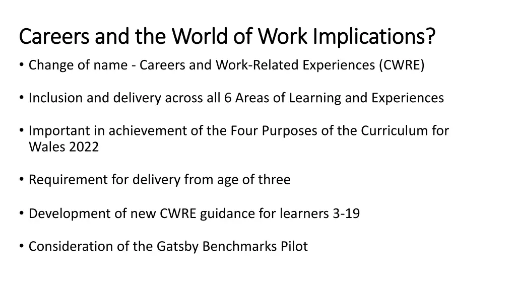 careers and the world of work implications