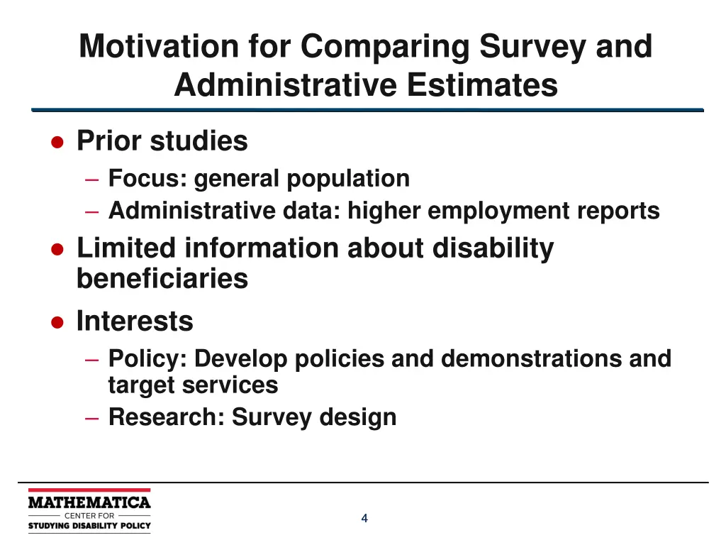 motivation for comparing survey