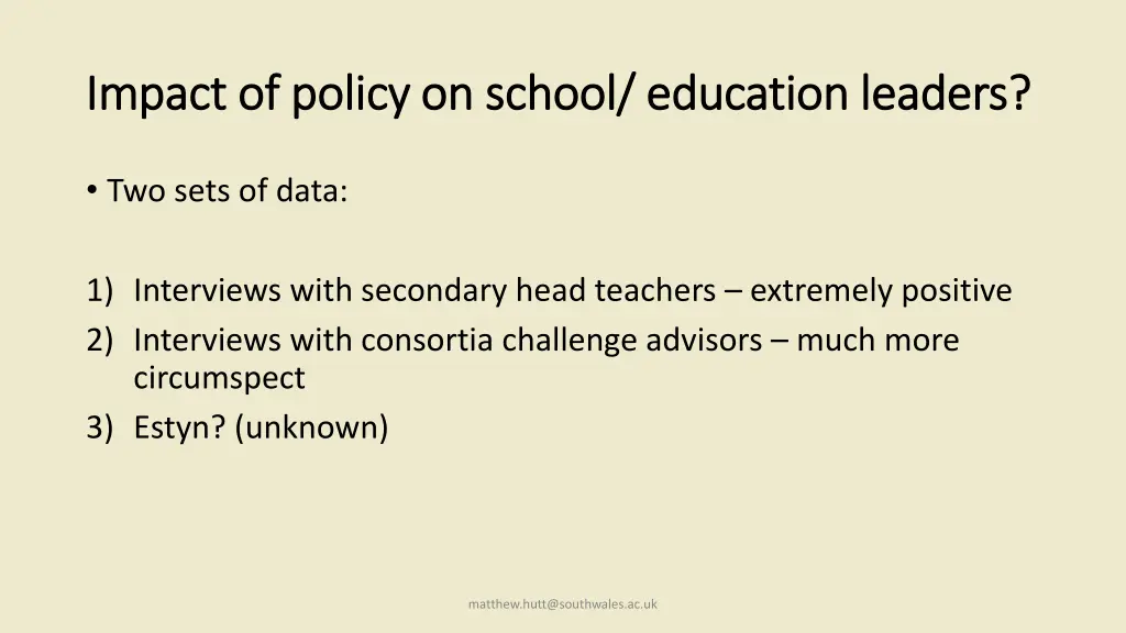 impact of policy on school education leaders