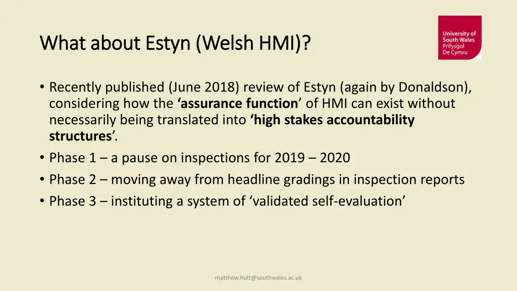 what about what about estyn