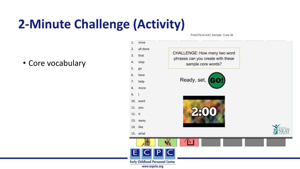 2 minute challenge activity