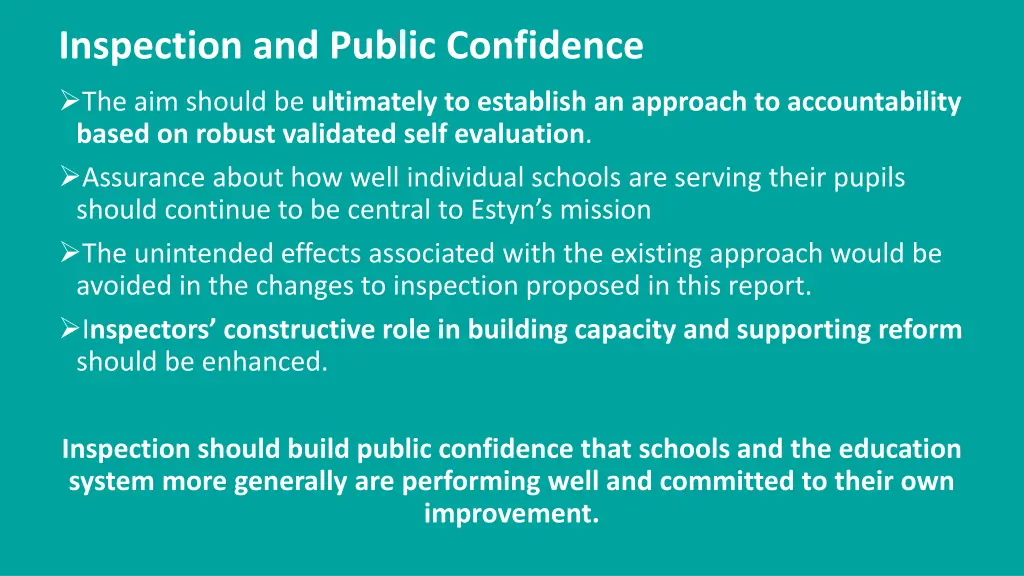 inspection and public confidence the aim should