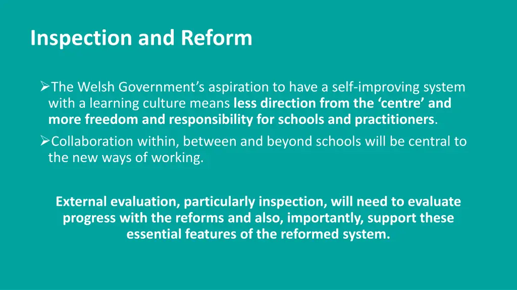 inspection and reform