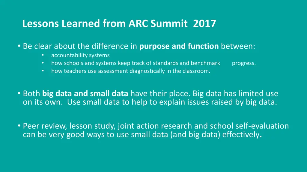 lessons learned from arc summit 2017