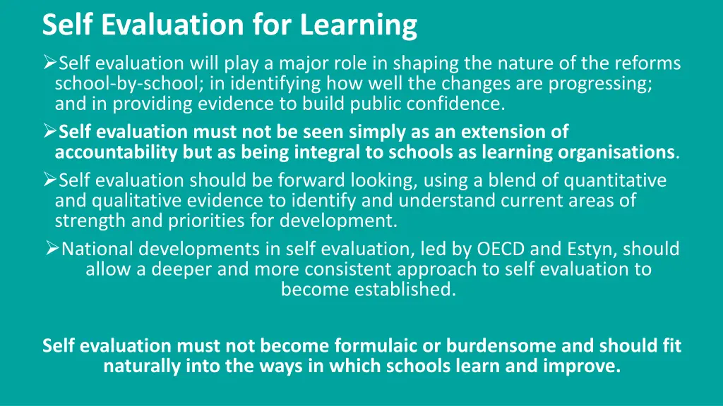 self evaluation for learning self evaluation will