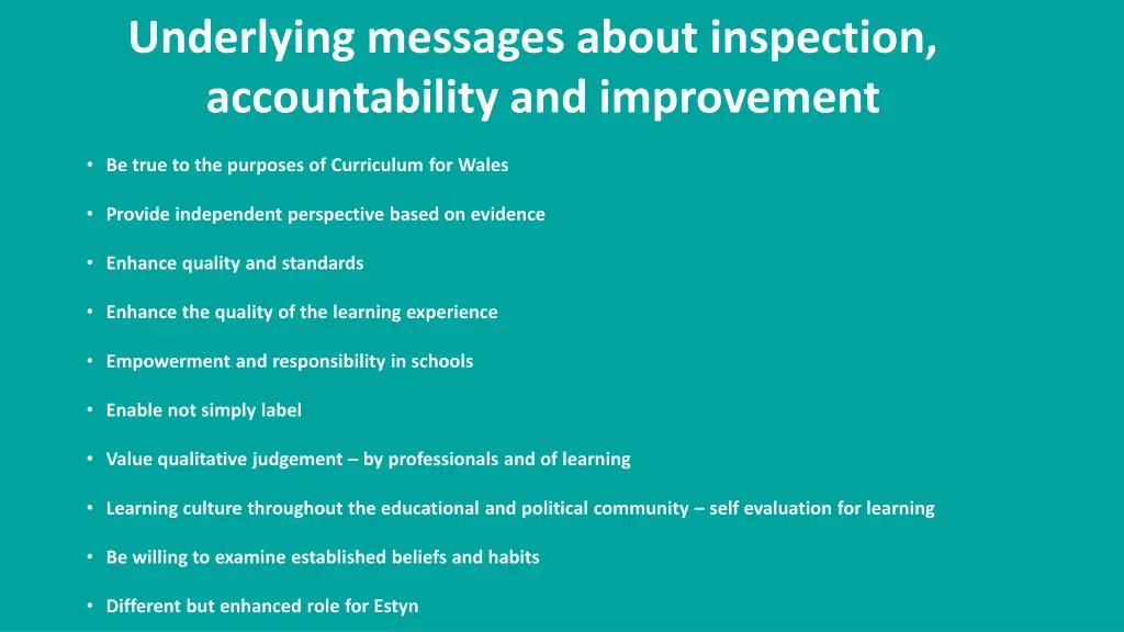 underlying messages about inspection