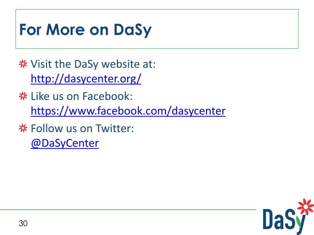 for more on dasy