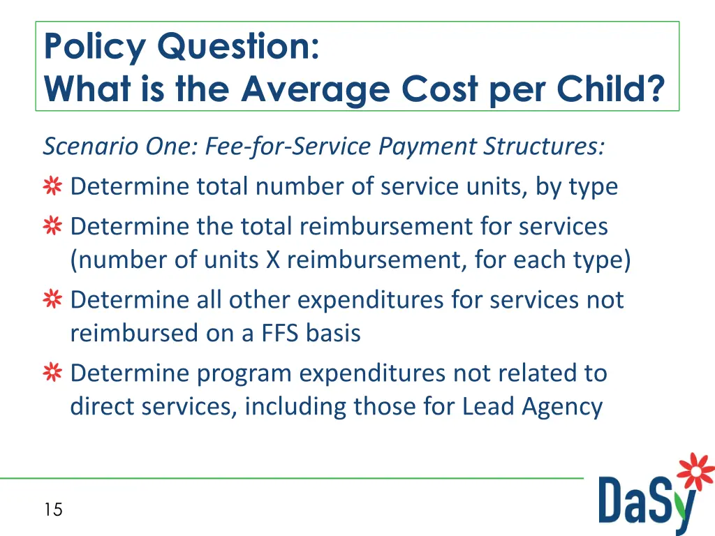 policy question what is the average cost per child 2