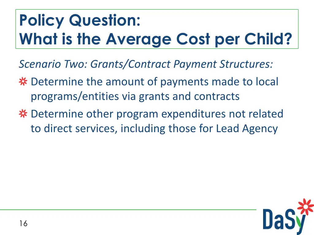 policy question what is the average cost per child 3