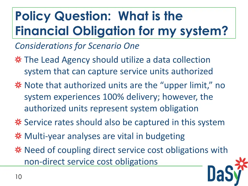 policy question what is the financial obligation 2