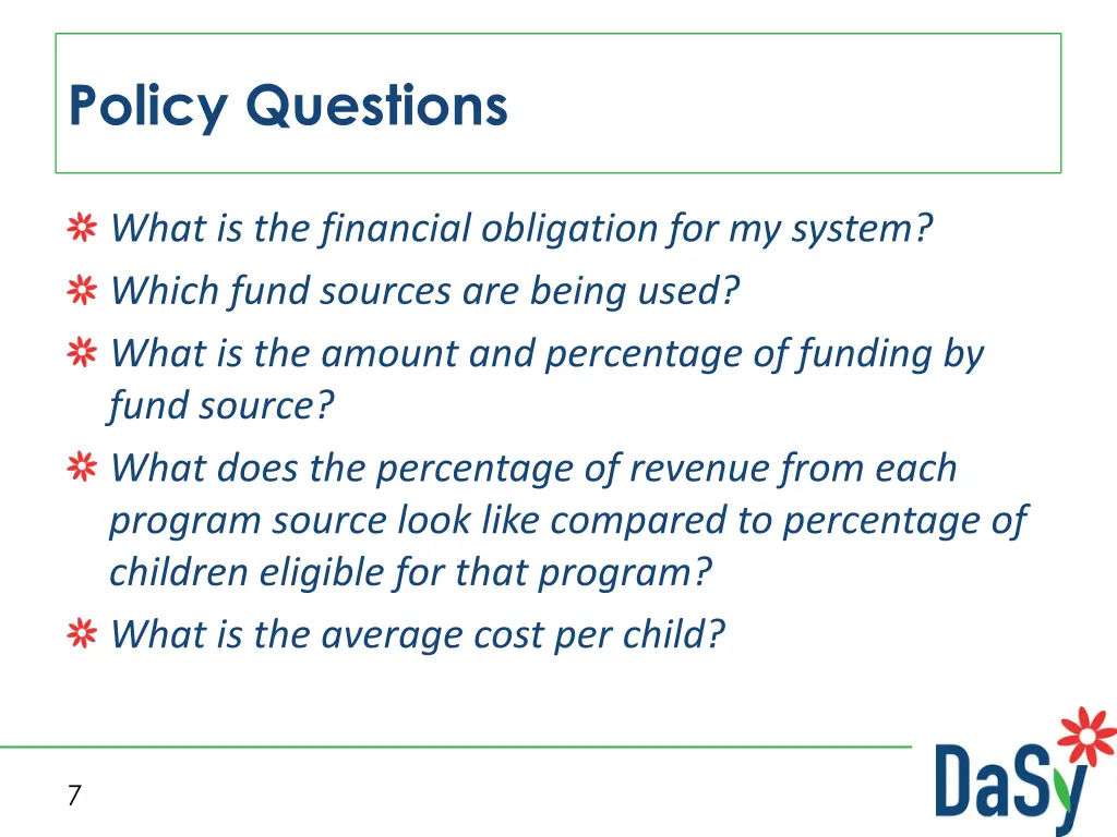 policy questions