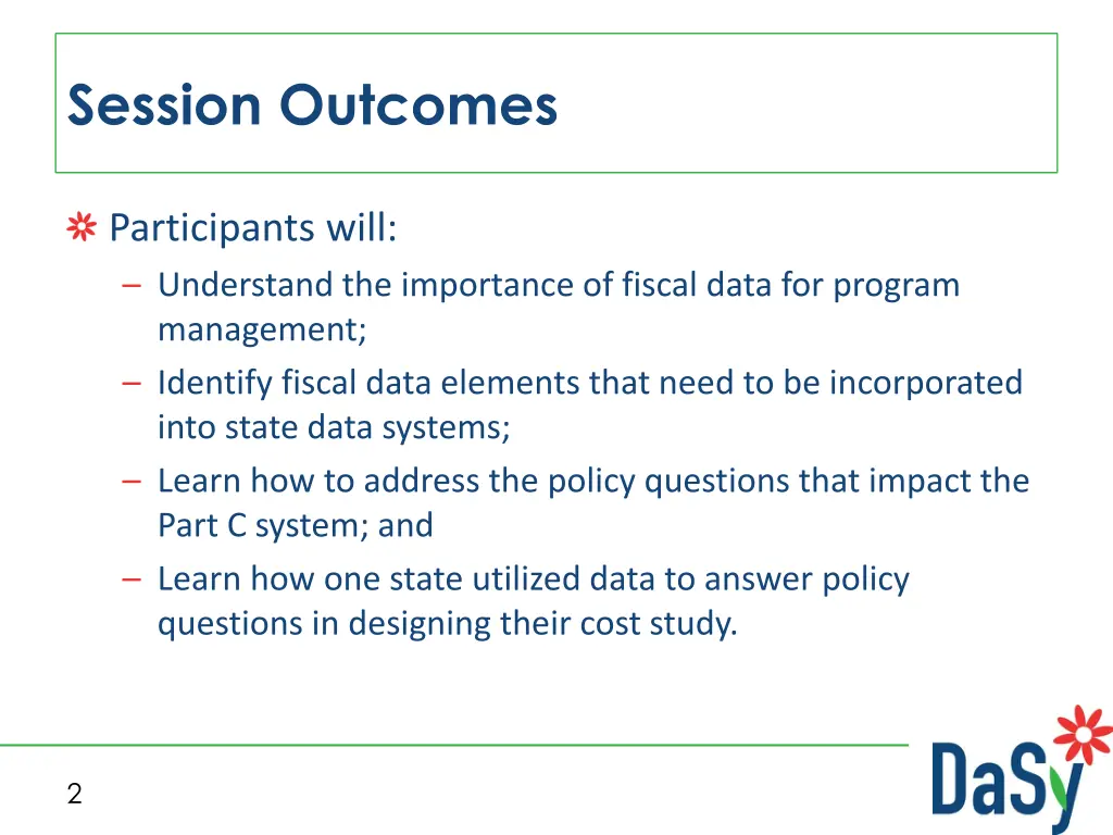 session outcomes