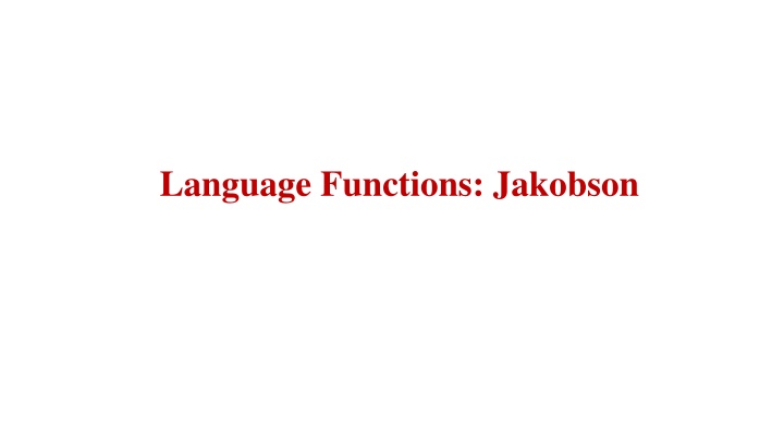 language functions jakobson