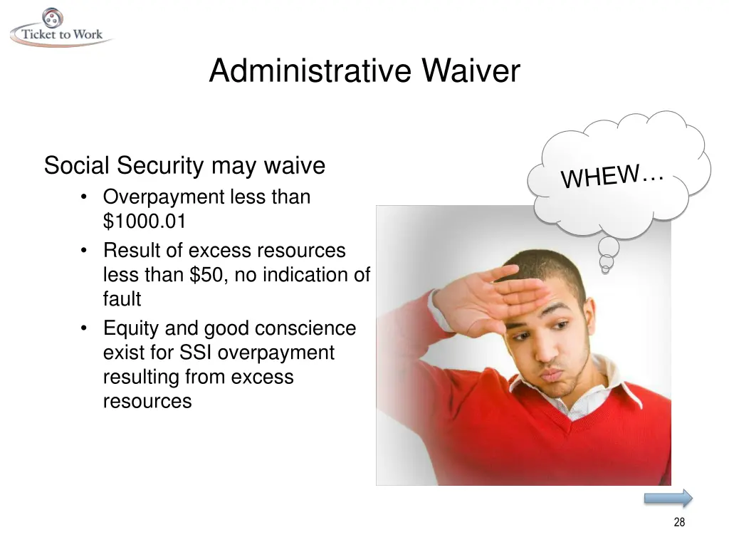 administrative waiver