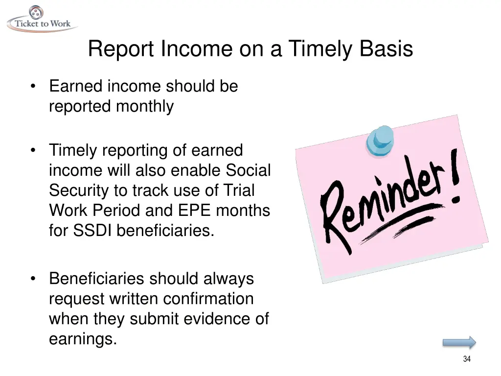 report income on a timely basis