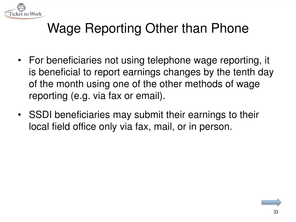 wage reporting other than phone