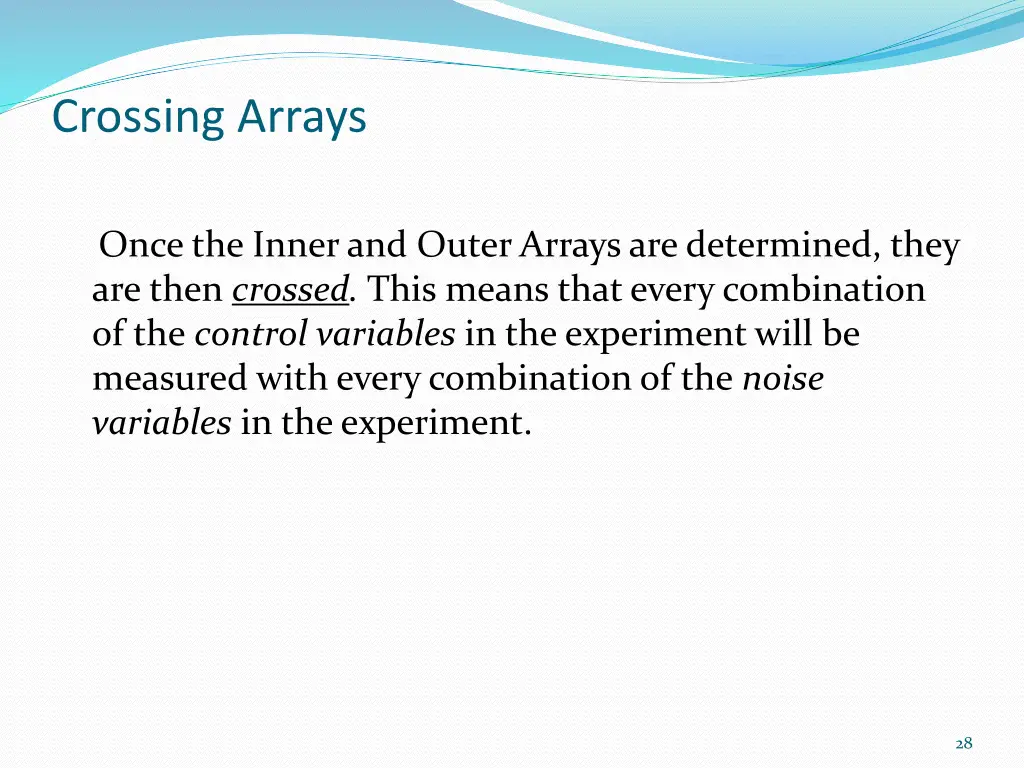 crossing arrays