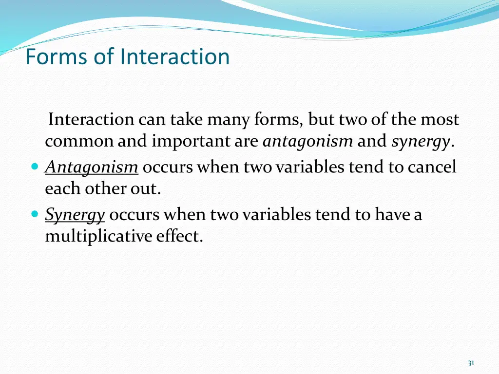 forms of interaction