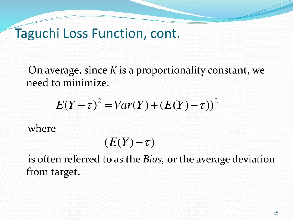 taguchi loss function cont