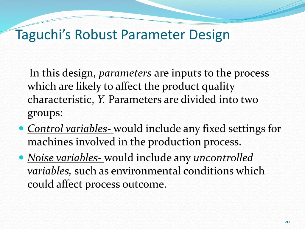 taguchi s robust parameter design