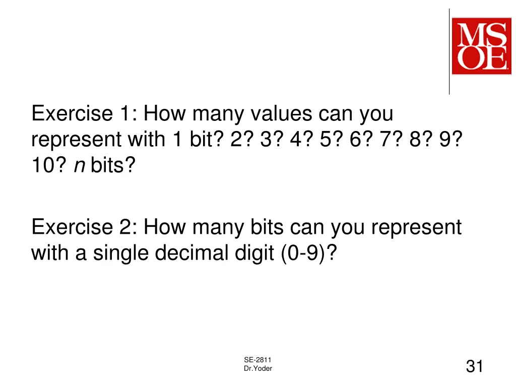 exercise 1 how many values can you represent with 1