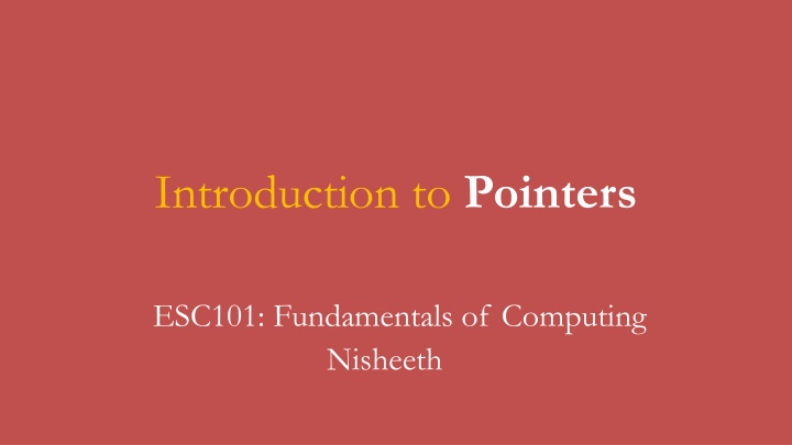 introduction to pointers