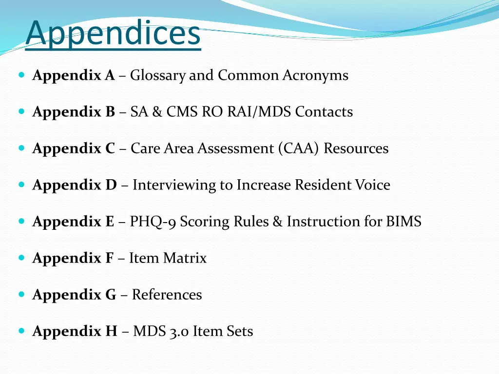 appendices