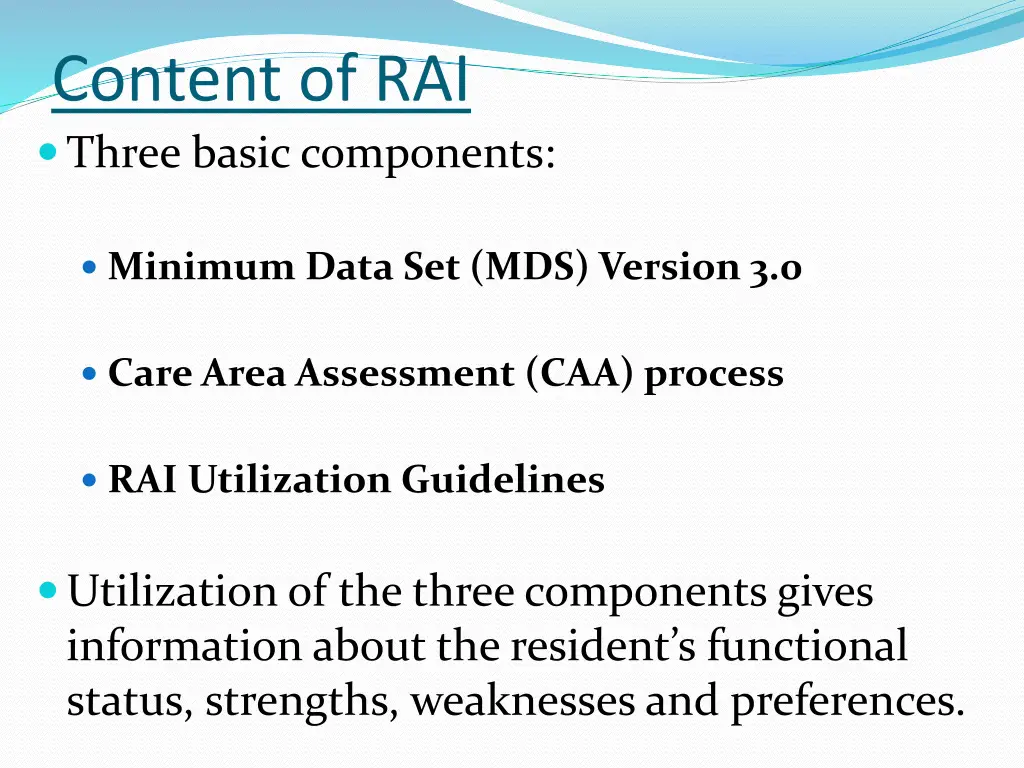 content of rai three basic components