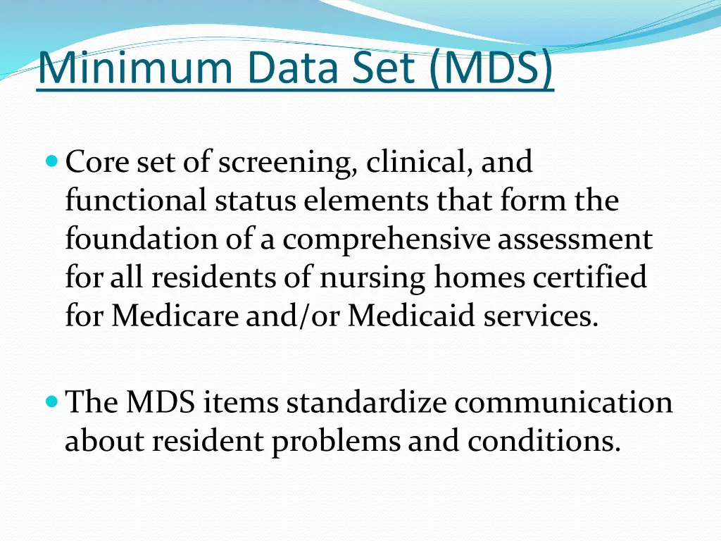 minimum data set mds