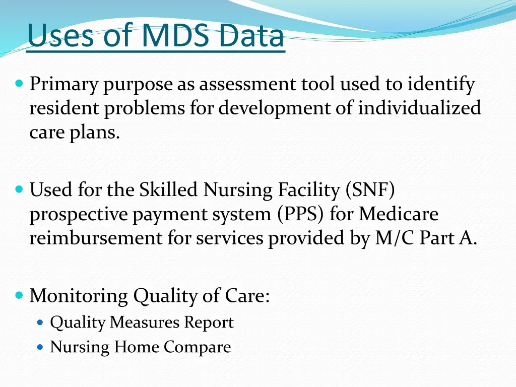 uses of mds data