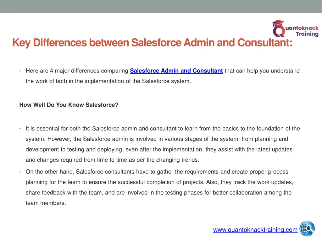 key differences between salesforce admin