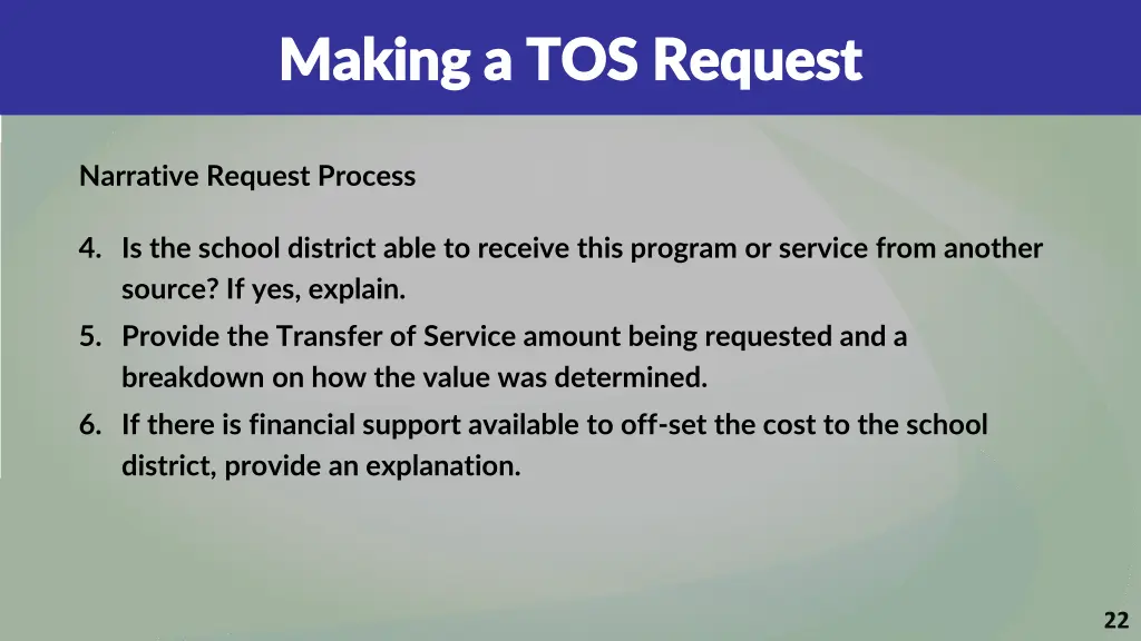 making a tos request making a tos request 5