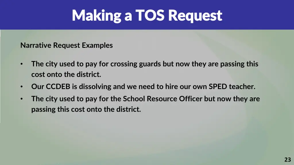 making a tos request making a tos request 6