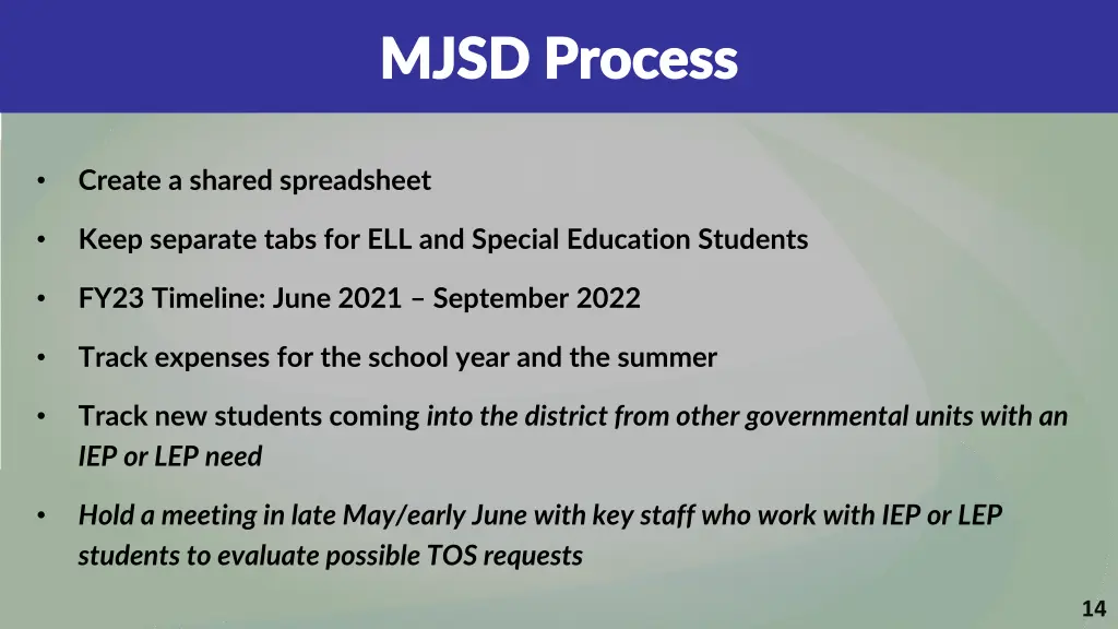 mjsd process mjsd process