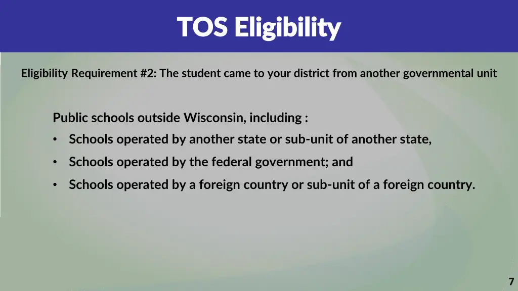 tos eligibility tos eligibility 3