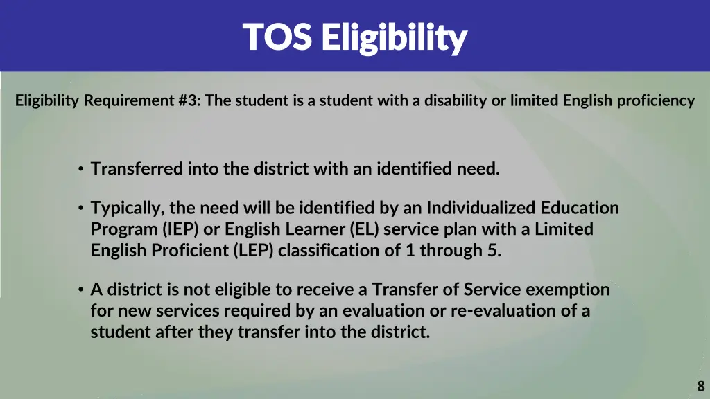 tos eligibility tos eligibility 4