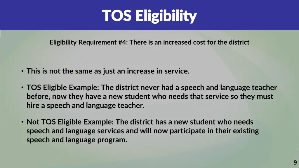 tos eligibility tos eligibility 5