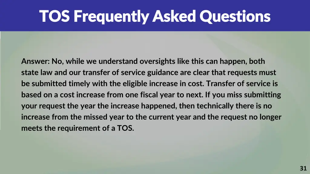 tos frequently asked questions tos frequently 7