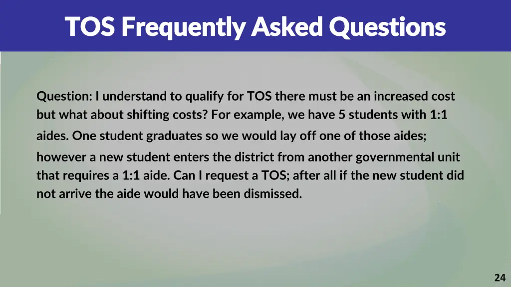 tos frequently asked questions tos frequently